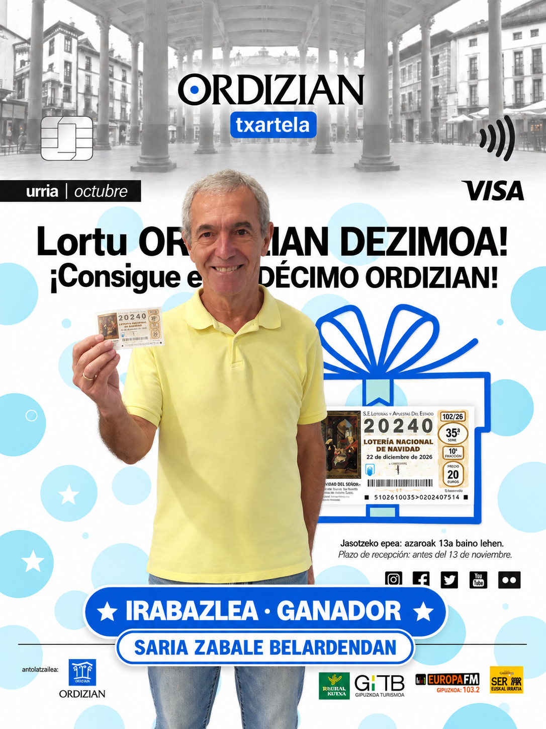 Ganador de octubre con boleto 20240
