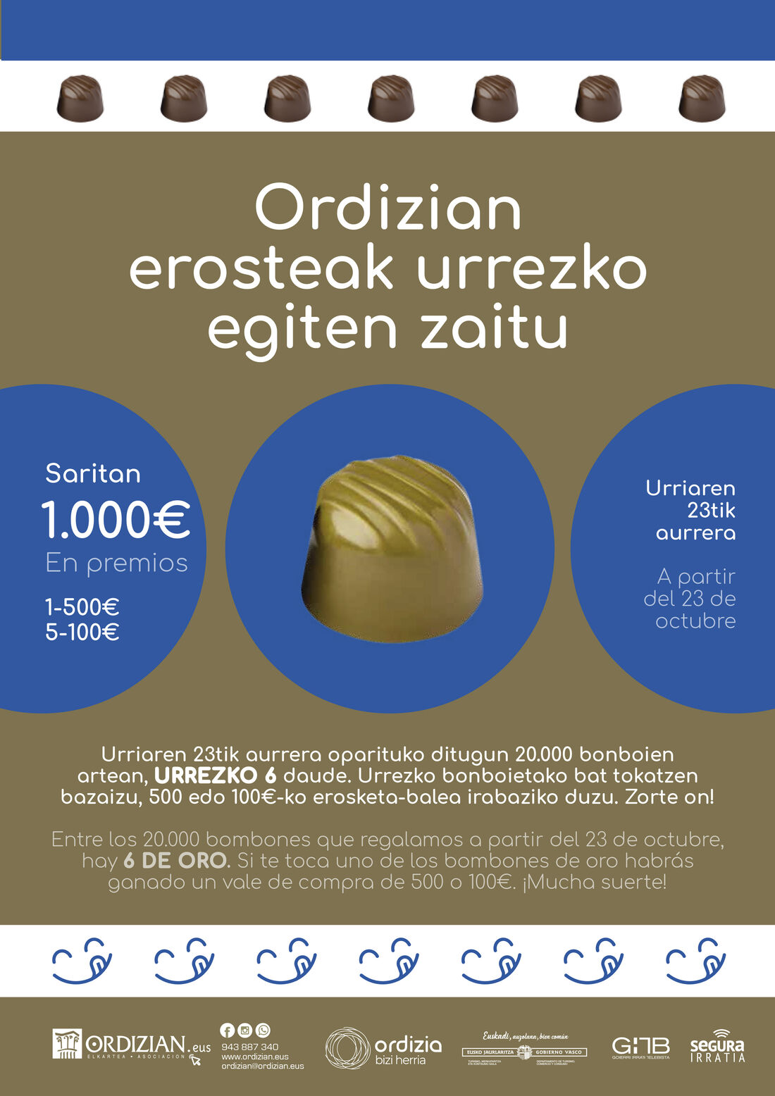 kartela Ordizian erosketak urrezko egiten zaitu