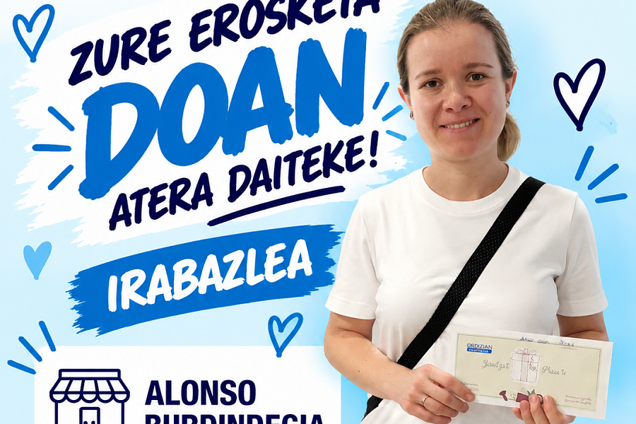 Anuncio de premio Ordizian con ganadora