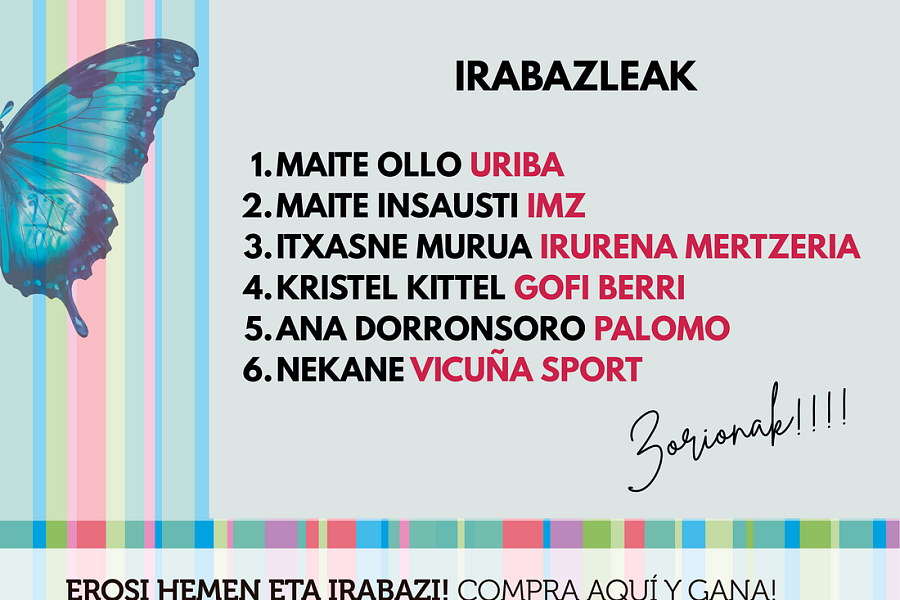 IRABAZLEAK MAITE OLLO URIBA MAITE INSAUSTI IMZ ITXASNE MURUA IRURENA MERTZERIA KRISTEL KITTEL GOFI BERRI ANA DORRONSORO PALOMO
