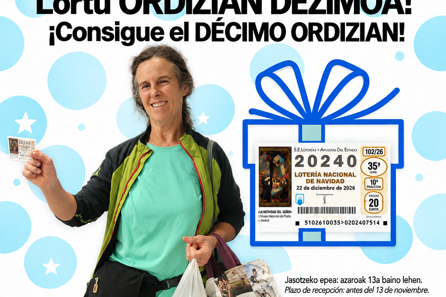 Ganadora del sorteo con tarjeta Ordizian 2